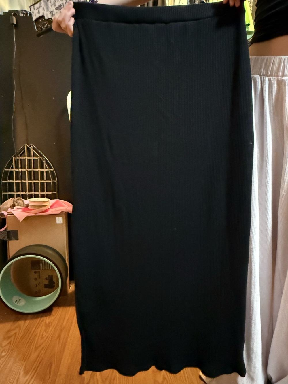 Old Navy Black Ribbed Maxi Skirt